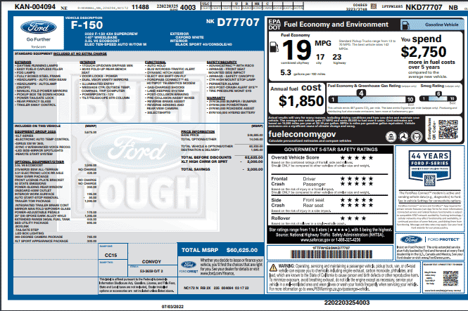 ford window sticker generator