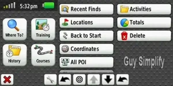 Garmin Edge 800 settings menu