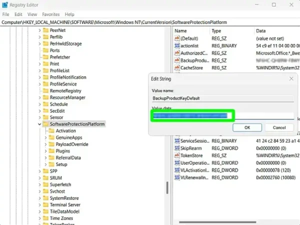 Get Windows Product Key from Registry