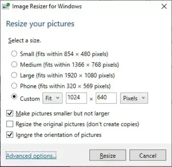 Image Resizer for Windows