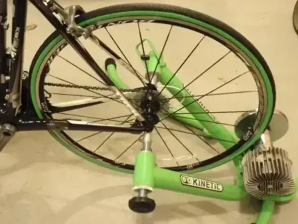 Rock and Roll Trainer - Trek Madone attached Kinetic Rock and Roll Trainer - Bike attachment