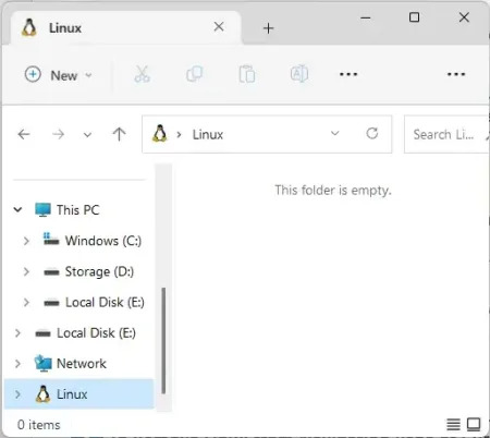 Linux Folder in File Explorer