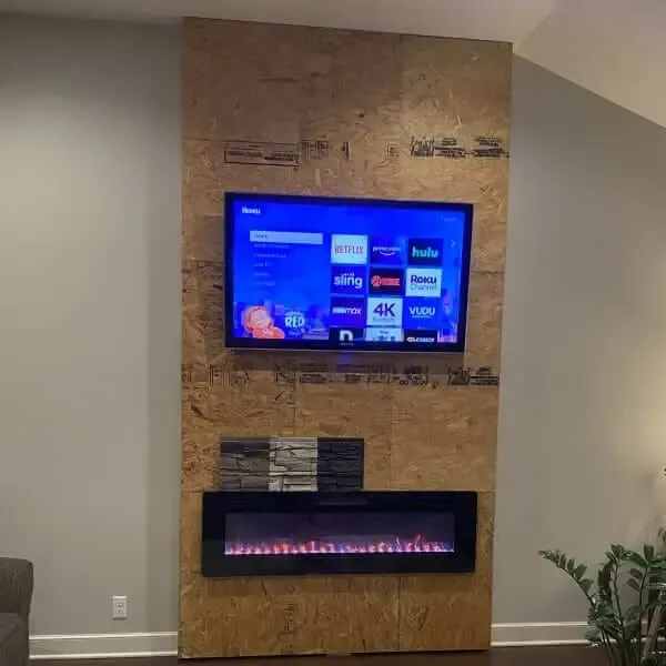 OSB Sheathing Bump Out Fireplace Wall