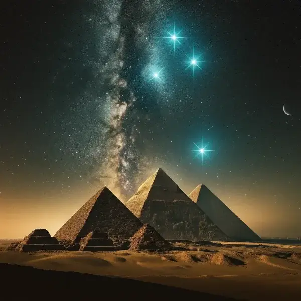 Orion's Belt aligned with Giza Pyramids