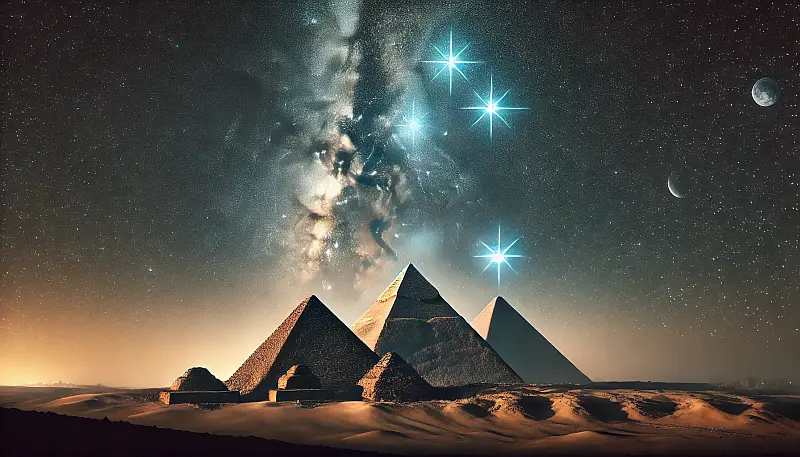 Orion's Belt aligned with Giza Pyramids