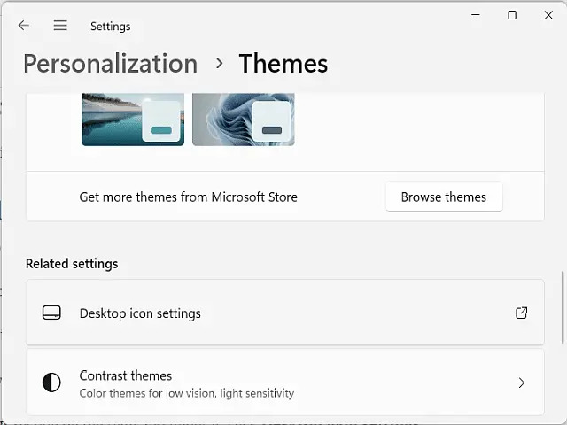 Personalization Themes Desktop Icon Settings