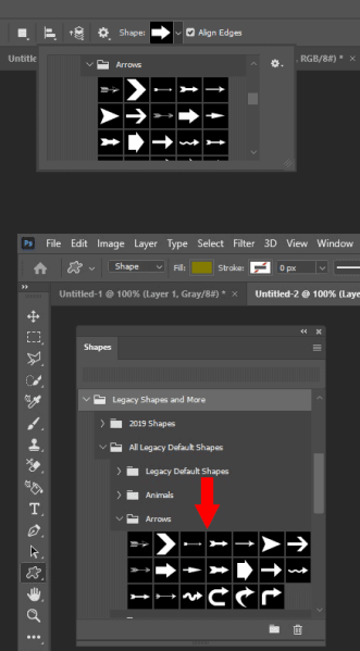 add Missing Photoshop Arrows