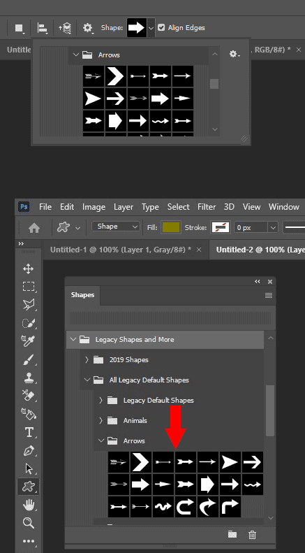 Photoshop Legacy Arrows Annotation