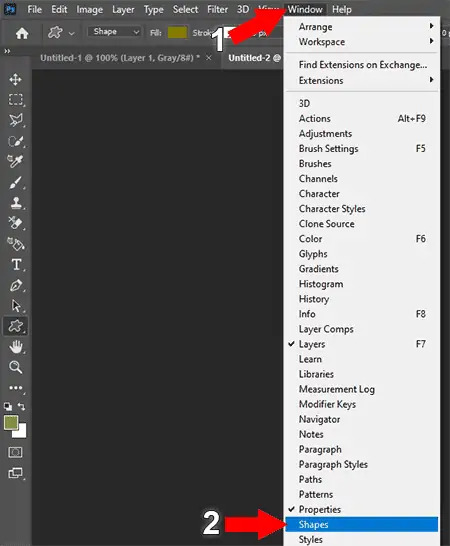 Photoshop Window Shapes