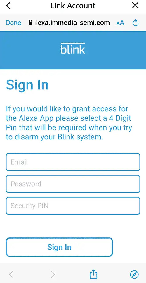 Relink Blink to Alexa