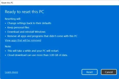 Reset Windows