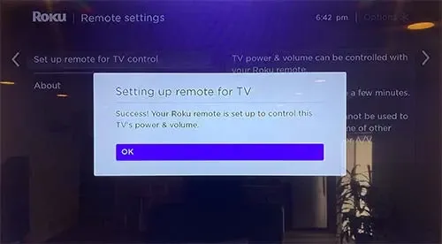 Roku Remote Setup Success