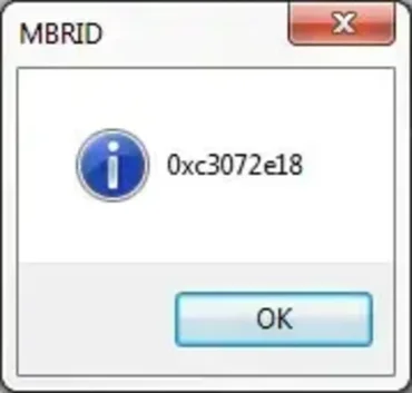 Setting the MBR ID No devices matches MBR identifier - Set MBRID