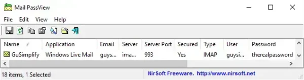 Recover Email Passwords