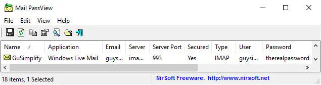 Recover Email Passwords