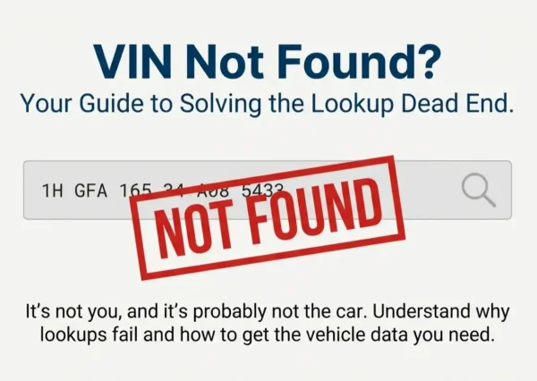 Oh No - VIN not found - Solving the Issue VIN not found