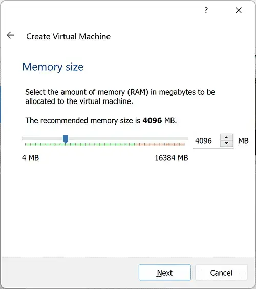 Set Memory Size