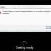 Windows Setup Could Not Configure Windows to run on this computers hardware