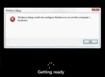 Windows Setup Could Not Configure Windows to run on this computer's hardware
