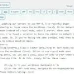 WordPress Classic Editor Defaults to Text Mode