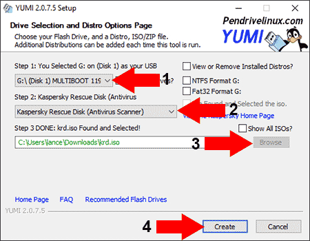 Use YUMI to make a KASPERSKY BOOTABLE USB