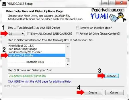 Install Windows XP from USB - YUMI