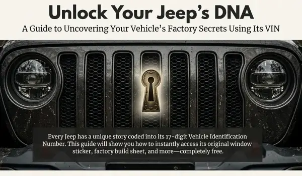 Your Jeeps DNA is found in the VIN Jeep DNA - Key is in the VIN