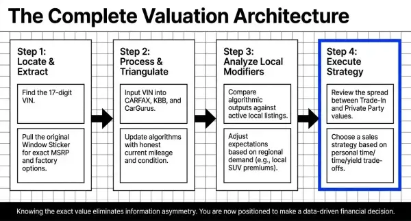 car value calculation flowchart VIN pricing process