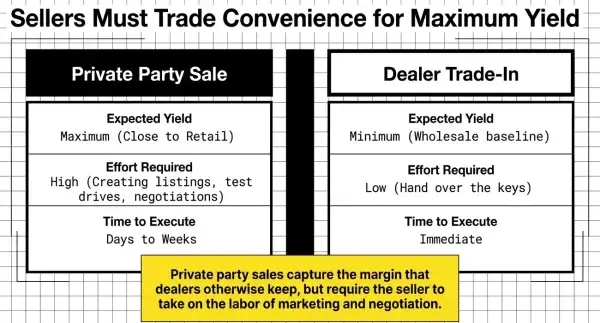 trade in vs private party selling convenience comparison