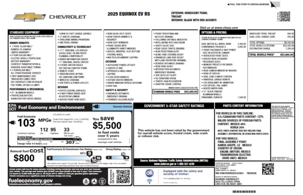 Example Chevy Window Sticker PDF Example Chevy Window Sticker PDF using VIN lookup tool