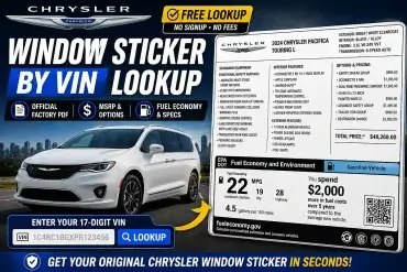 Get a Chrysler Window Sticker by VIN