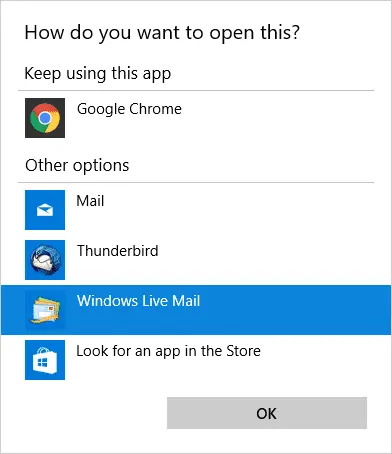 Set Default MailTo Program