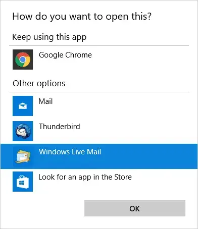 Set Default MailTo Program
