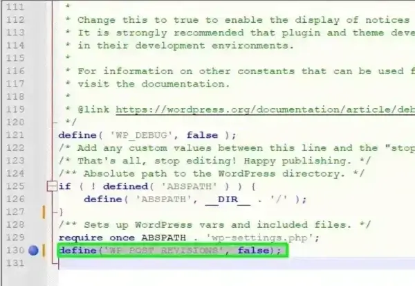 Disable WordPress post revisions