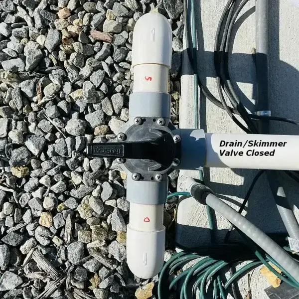 Close drain skimmer valve drain skimmer valve closed