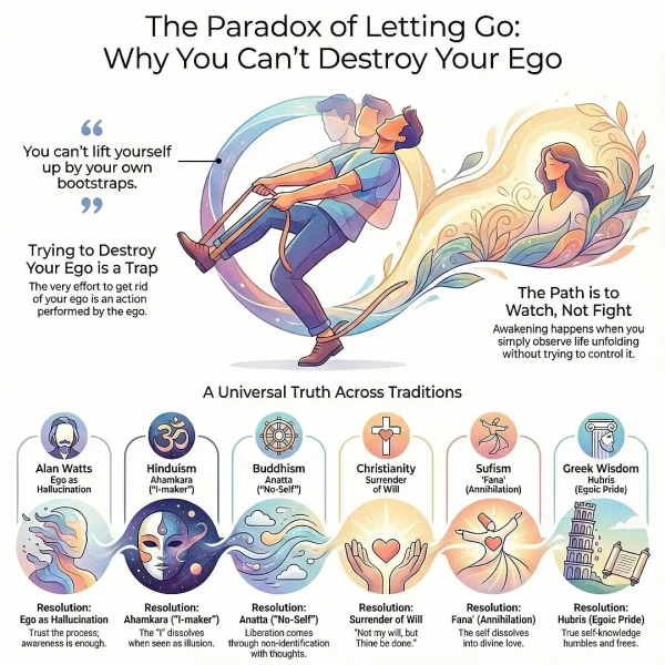 ego death waking up - paradox of letting go ego death waking up