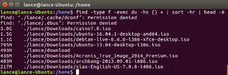 Linux find large files