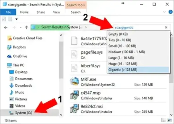 Finding the largest files on Windows find largest files on Windows