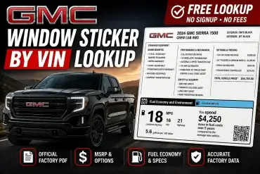 gmc window sticker by vin lookup tool