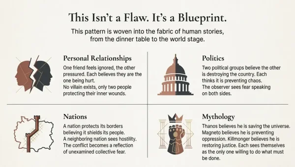 heroes and villains - perspective creates enemy identification and separation