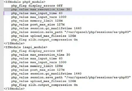 How to increase maximum execution time htaccess