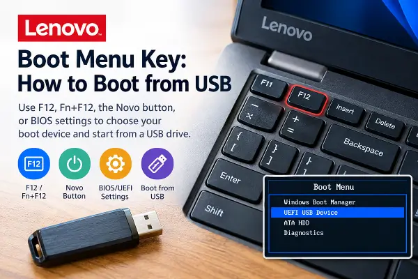 lenovo boot menu key - boot from USB
