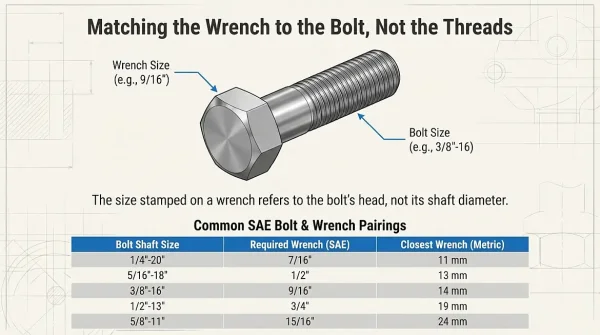 match wrench to bolt matching wrench size to bolt head