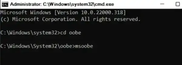 msoobe oobe - msoobe