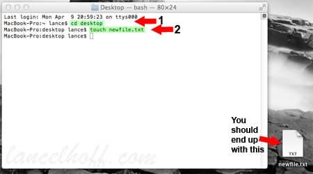 Create a Text File on Mac OS X