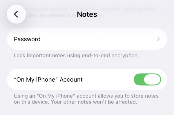 notes on my iphone account