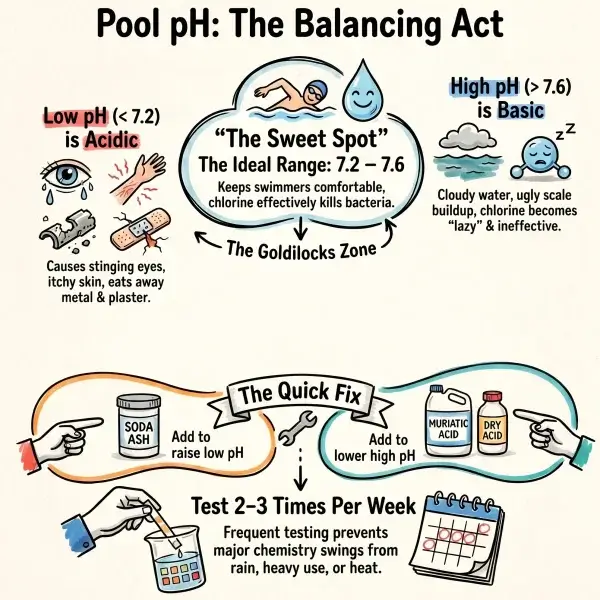 balanced ph in pool
