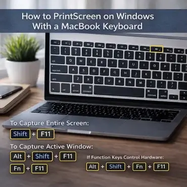 print screen on a MacBook Keyboard in Windows