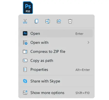 Right Click Reset Photoshop Preferences