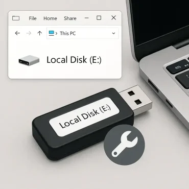 set a usb flash drive as local disk
